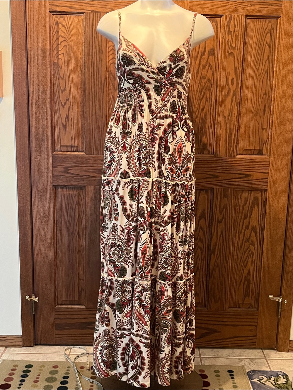 Tommy Hilfiger boho paisley tiered maxi dress M
